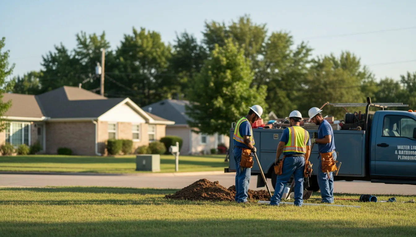 Residential water line and bathroom plumbing service in Fredericksburg, TX